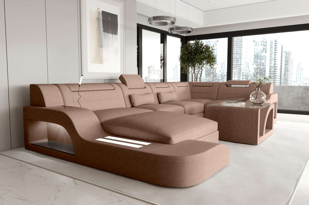 Wohnlandschaft Palermo U Form Stoffsofa