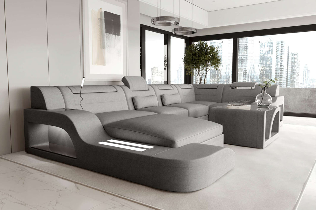 Wohnlandschaft Palermo U Form Stoffsofa