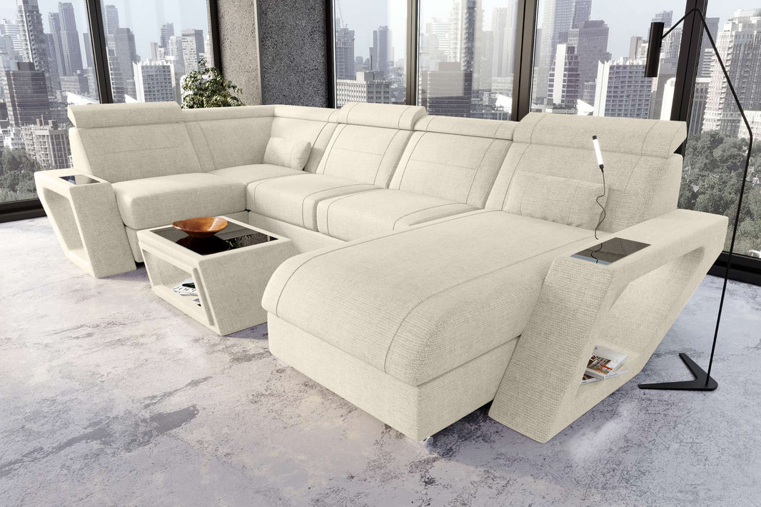 Wohnlandschaft Catania U Form Stoffsofa