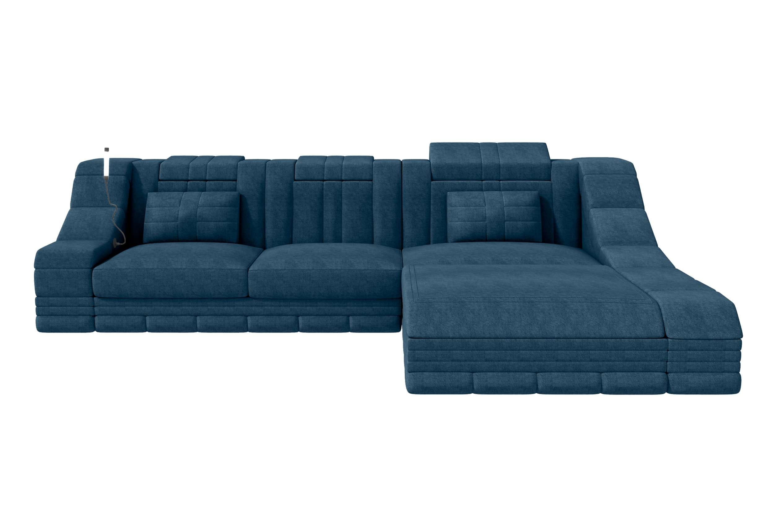 Ecksofa Turino L Form Stoffsofa Blau