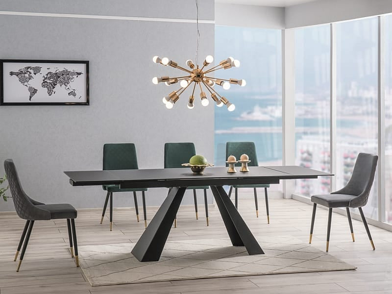 Esstisch Salvadore Mattschwarz 120 cm