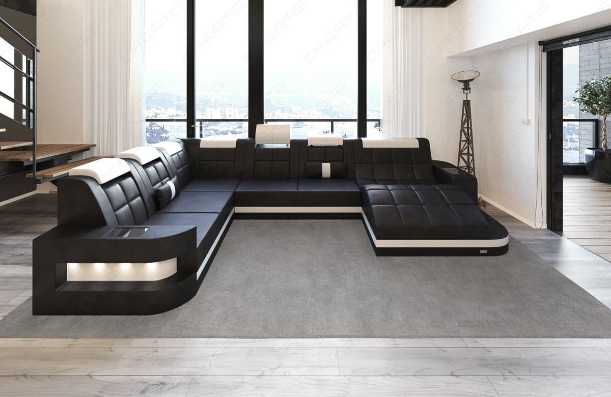 Wohnlandschaft Wave XXL – Schwarz-Weiß - Ansicht 2