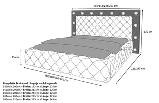 Wasserbett Alessandria mit Steppung und LED-Spots Beige
