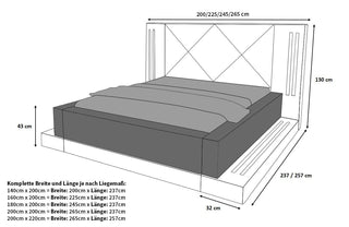 Wasserbett Casoria mit LED und moderner Polsterung Beige-Weiß