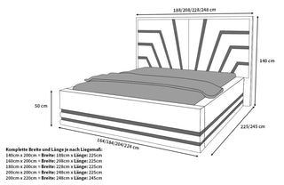 Wasserbett Cecina mit Zierleisten in Gold oder Silber Beige-Gold