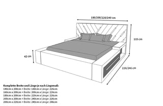 Wasserbett Contrada mit LED und zweifarbigem Design Beige-Weiß