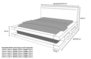 Wasserbett Faenza mit LED und stufigem Design Beige-Weiß