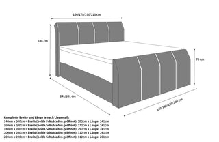 Abmessungen Boxspringbett Paris