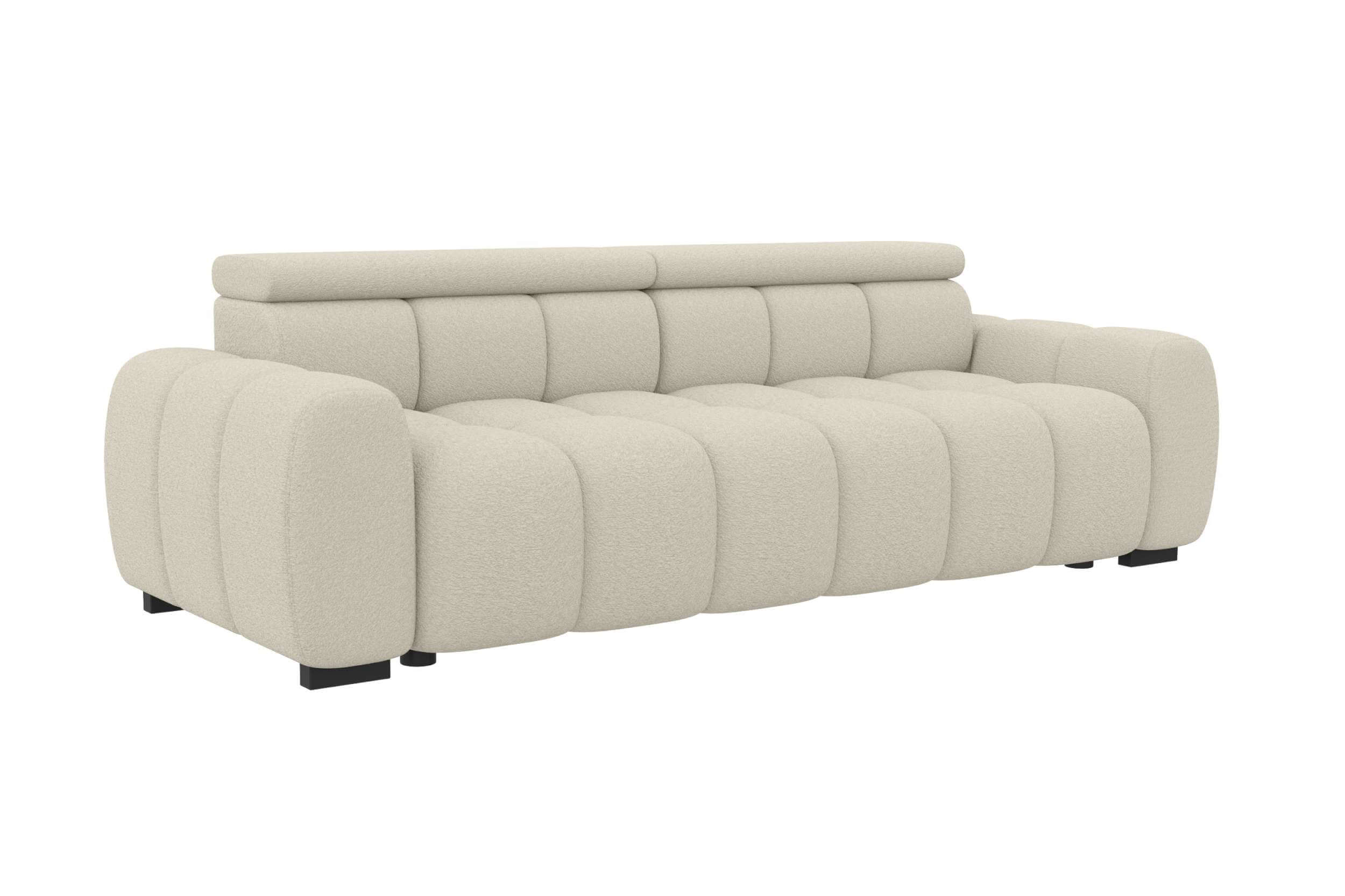 Bigsofa Santorin im Boucle Stoffbezug Weiß