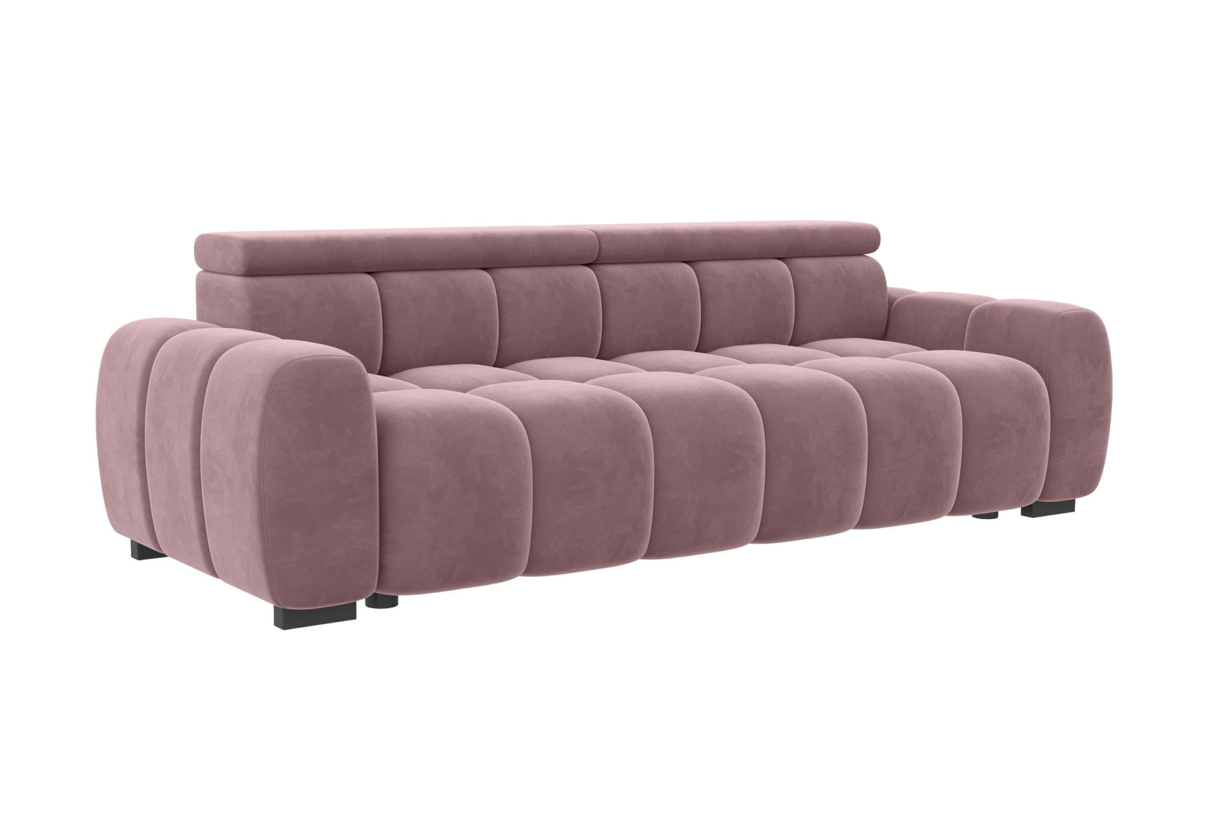 Bigsofa Santorin im Samt Stoffbezug Rosa