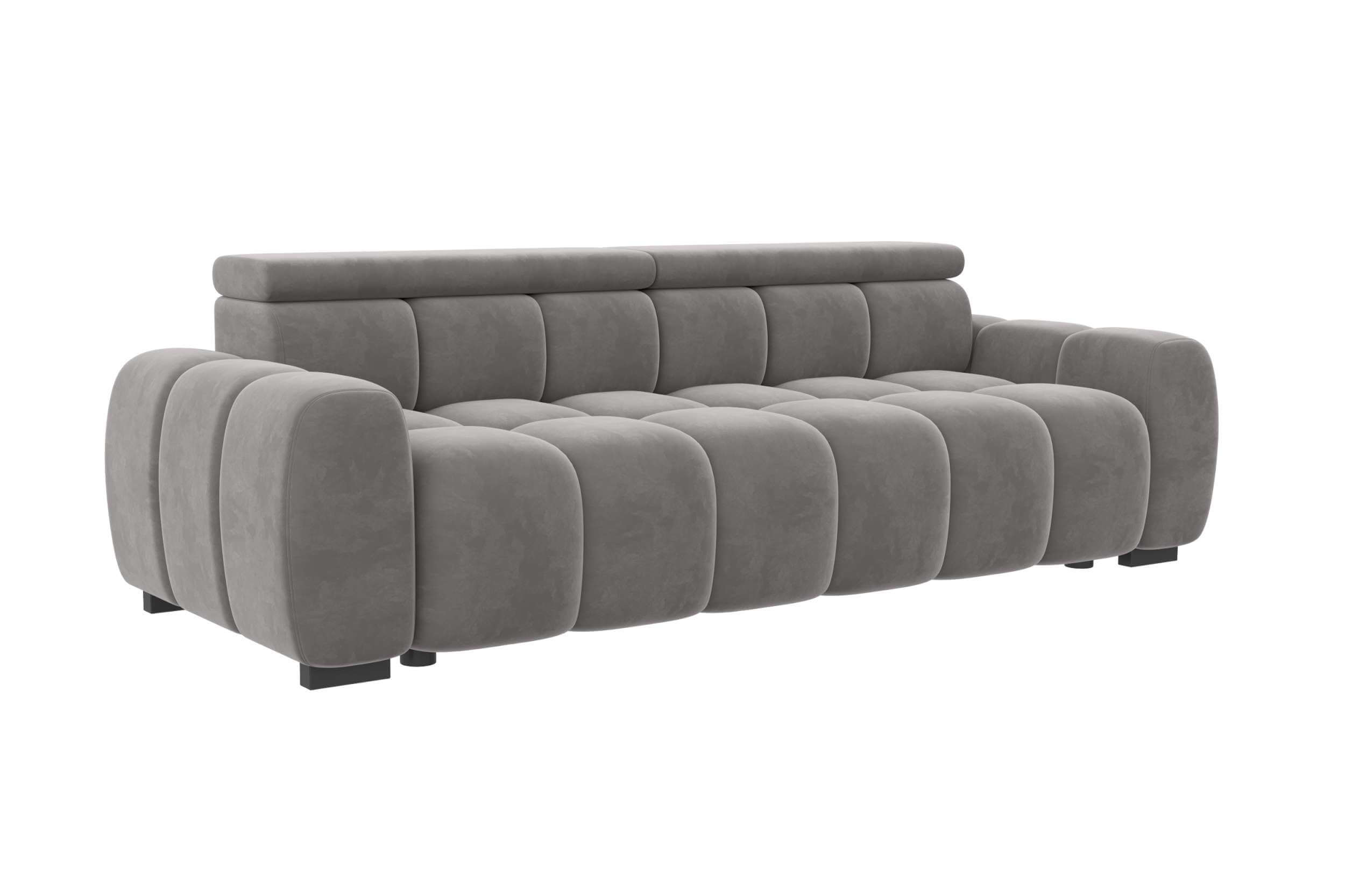 Bigsofa Santorin im Samt Stoffbezug Silber