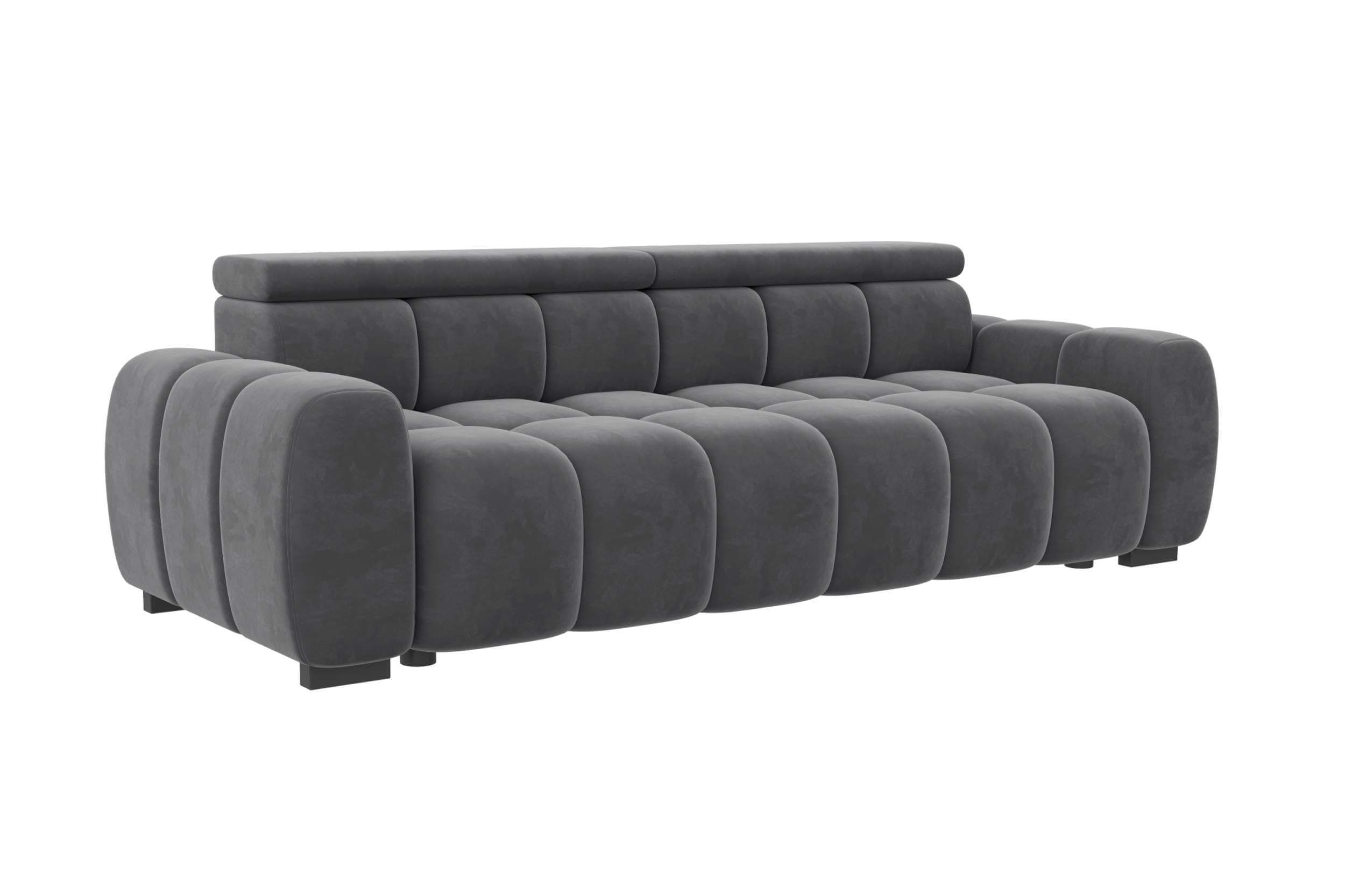 Bigsofa Santorin im Samt Stoffbezug Anthrazit