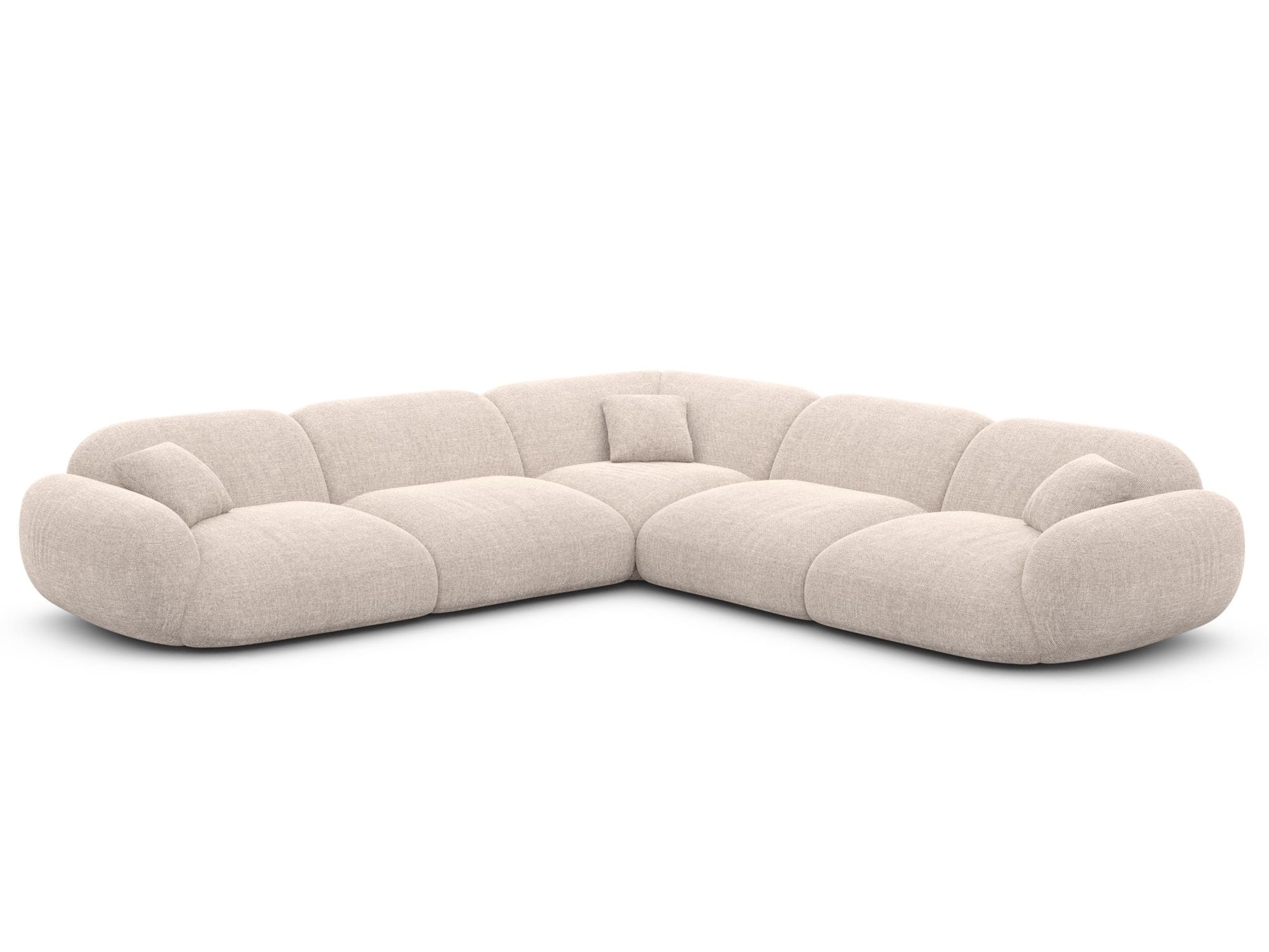 Ecksofa Alcazar L-Form aus Stoff Beige