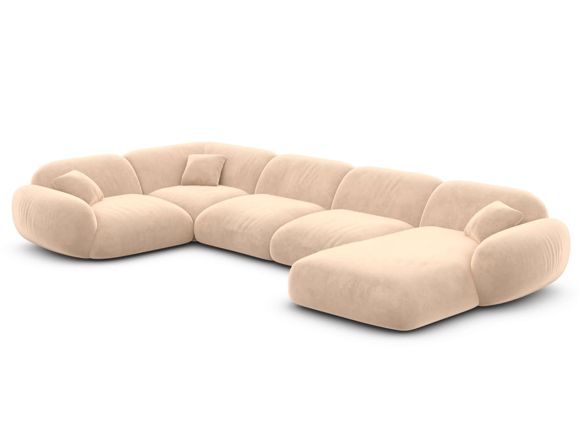 XL Stoff Wohnlandschaft Alcazar U-Form beige