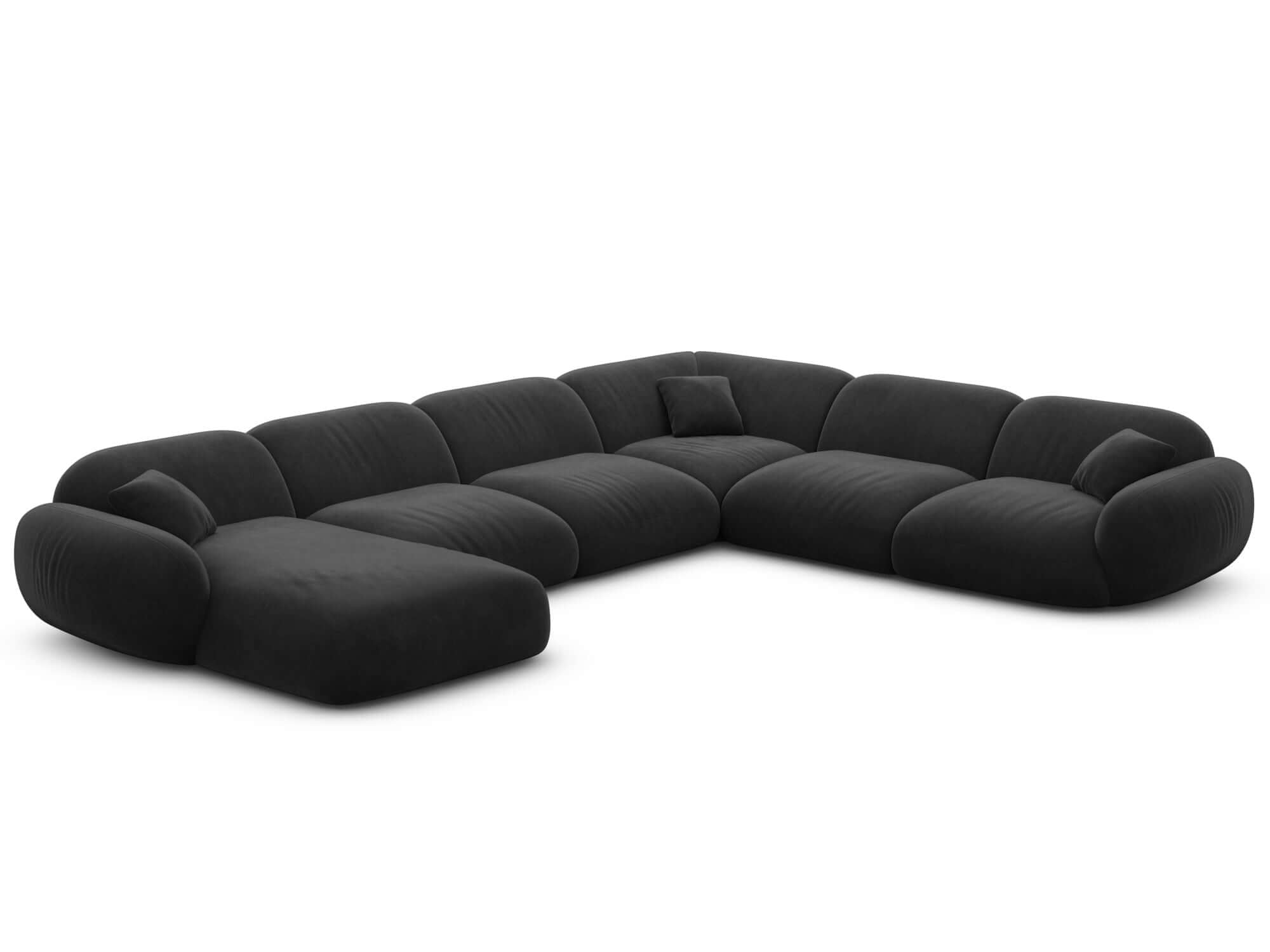Polster Wohnlandschaft Alcazar XXL U-Form Schwarz