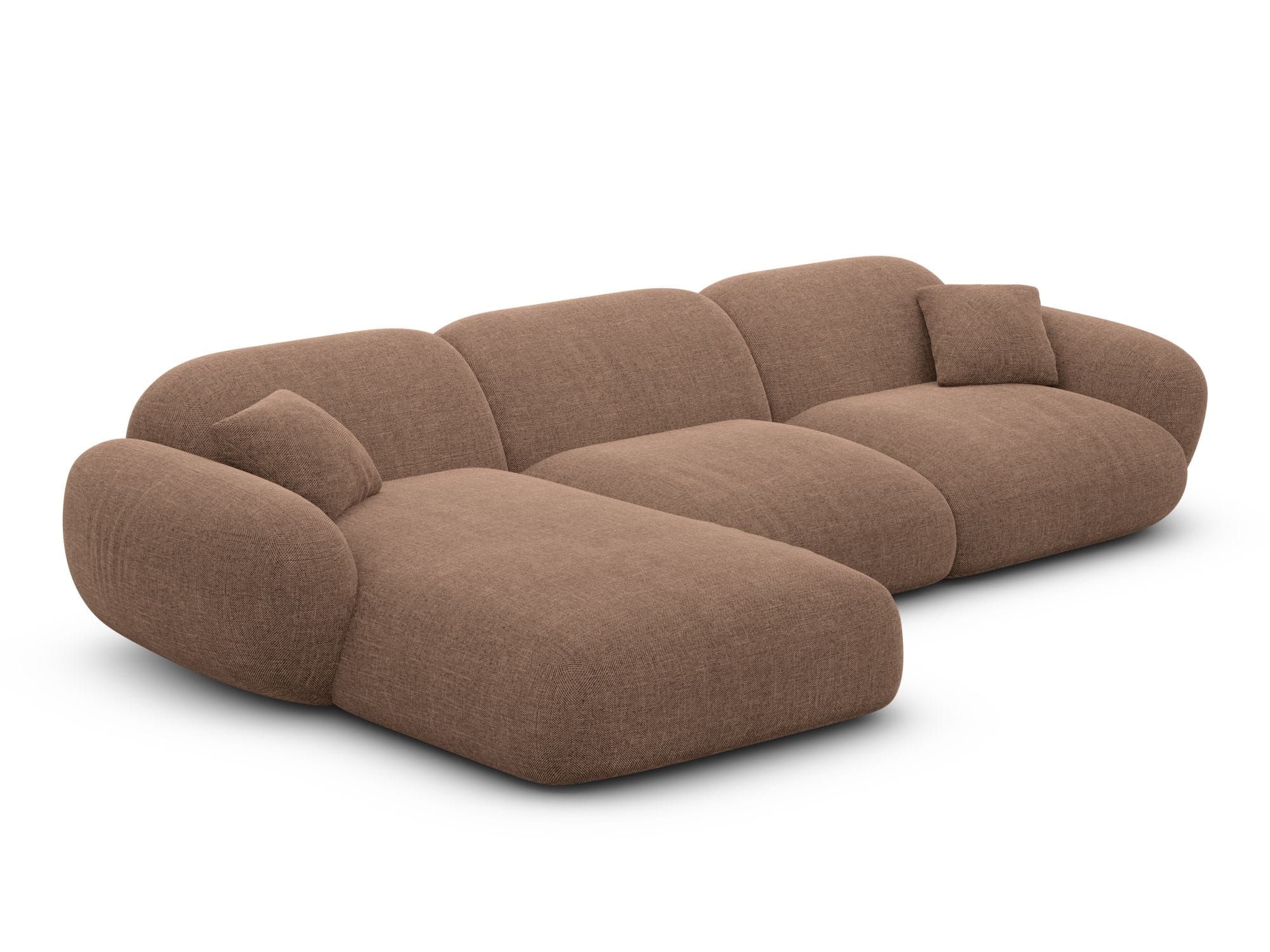 Ecksofa Alcazar L-Form aus Stoff Kurz Braun
