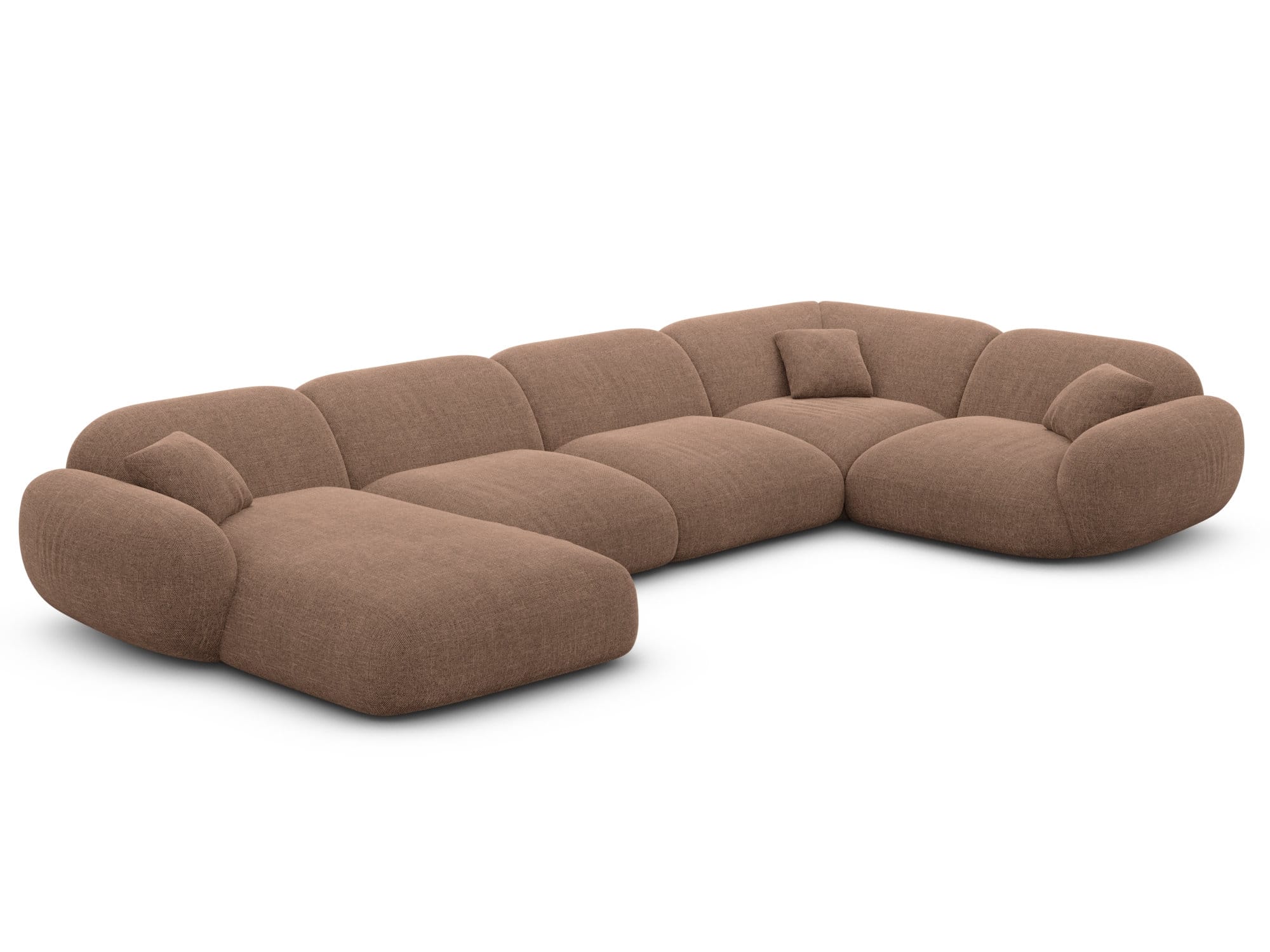 XL Stoff Wohnlandschaft Alcazar U-Form Braun