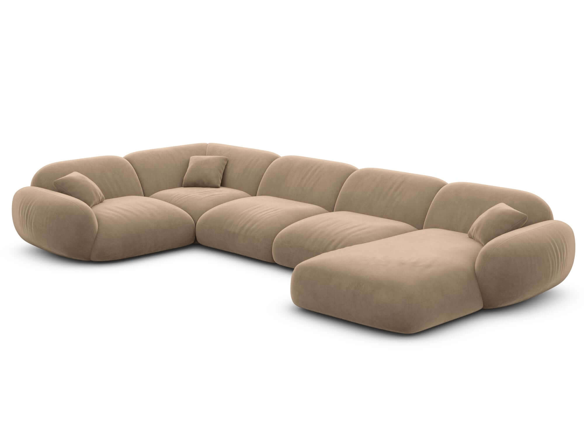 XL Stoff Wohnlandschaft Alcazar U-Form Beige