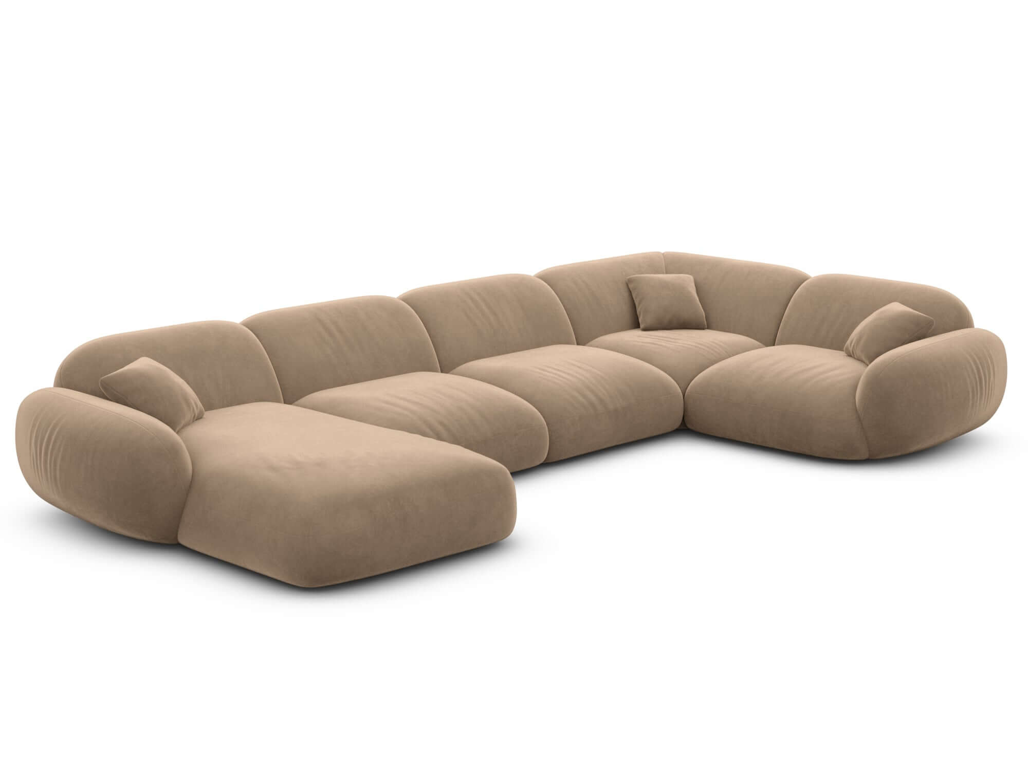 XL Stoff Wohnlandschaft Alcazar U-Form Beige