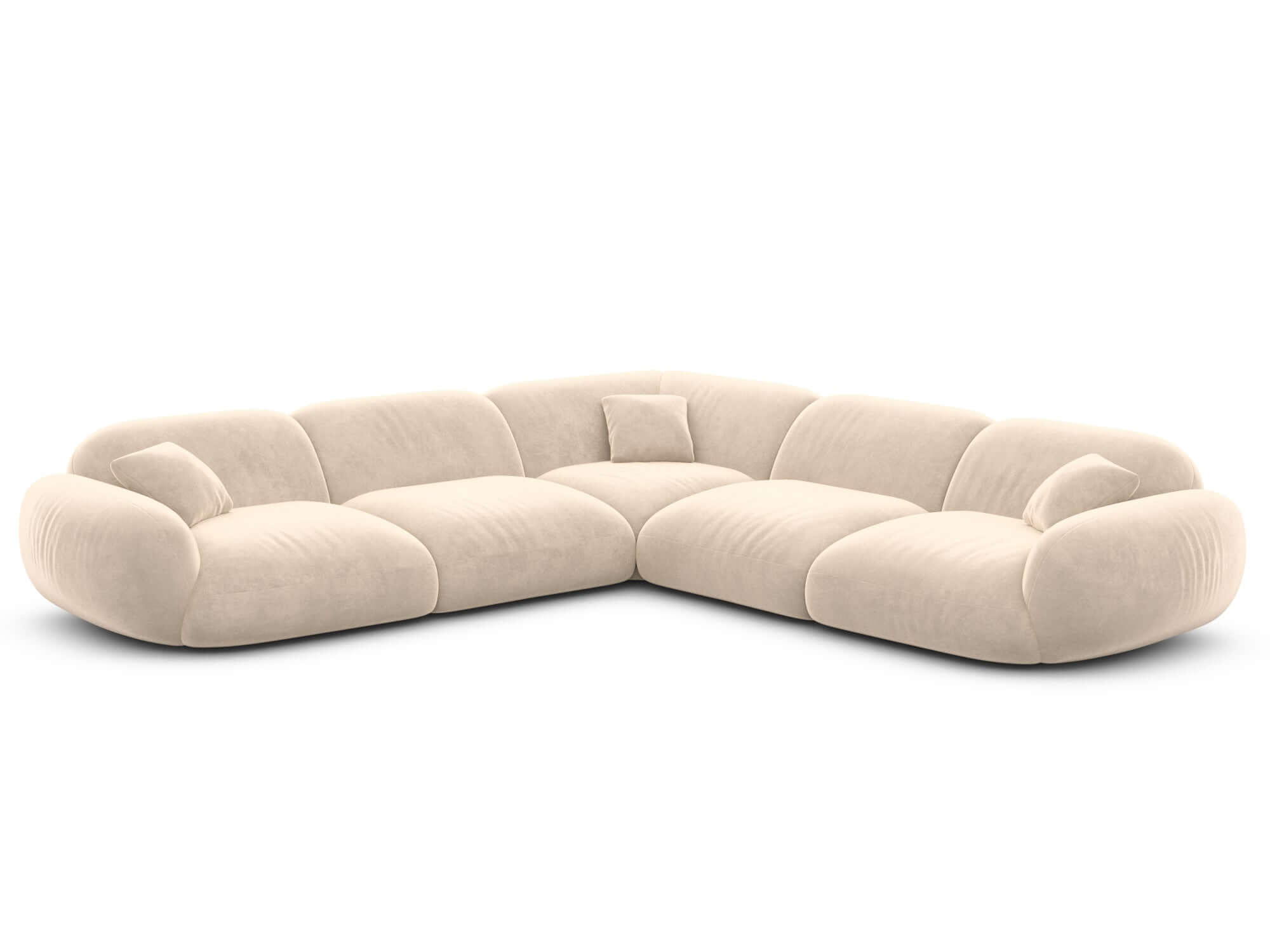 Ecksofa Alcazar L Form aus Stoff creme