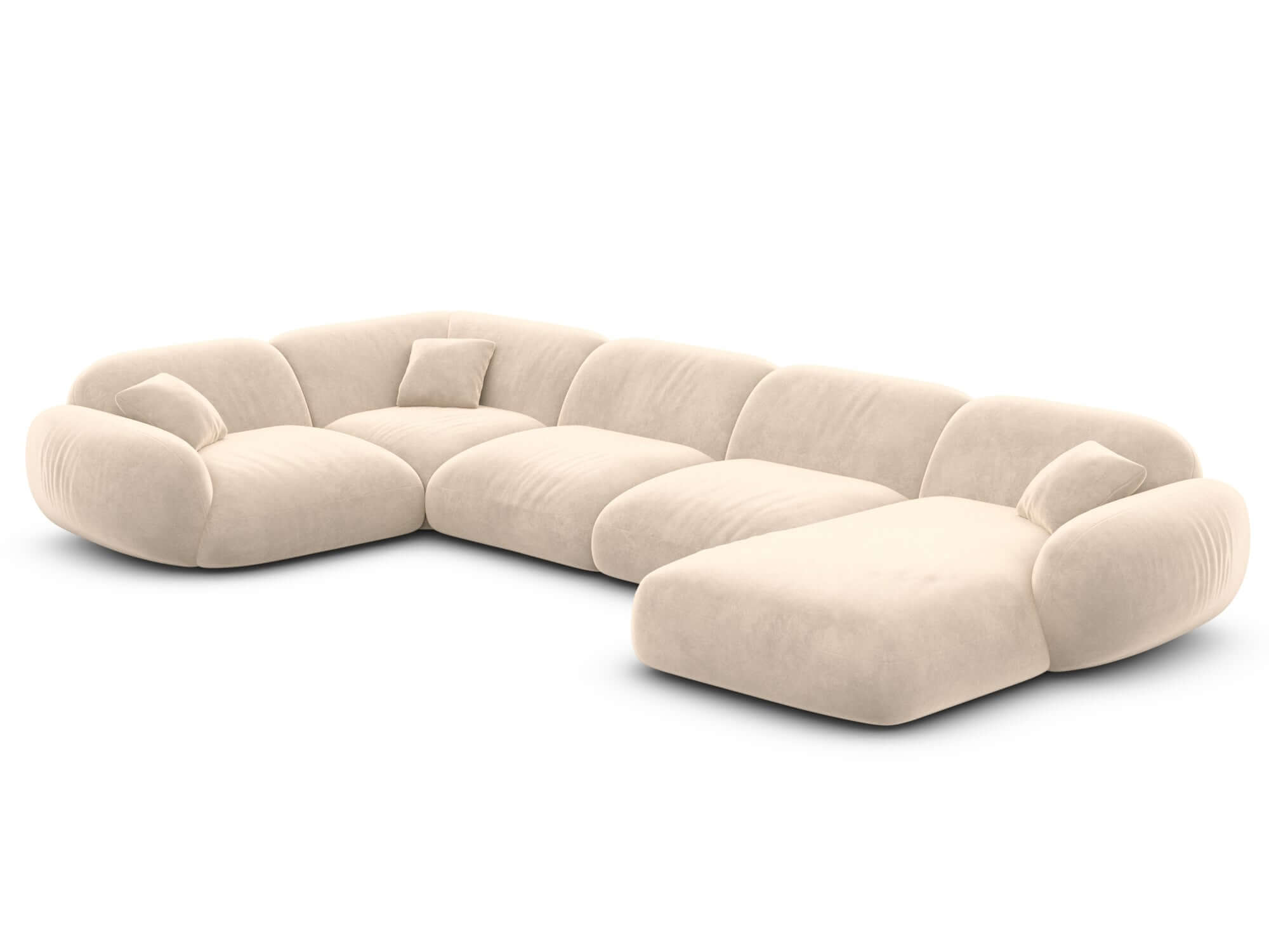 XL Stoff Wohnlandschaft Alcazar U-Form Beige