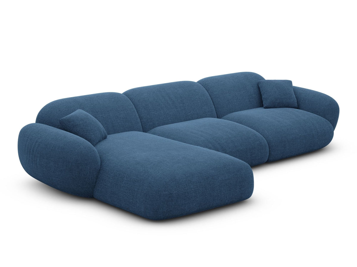 Ecksofa Alcazar L-Form aus Stoff Kurz Dunkelblau