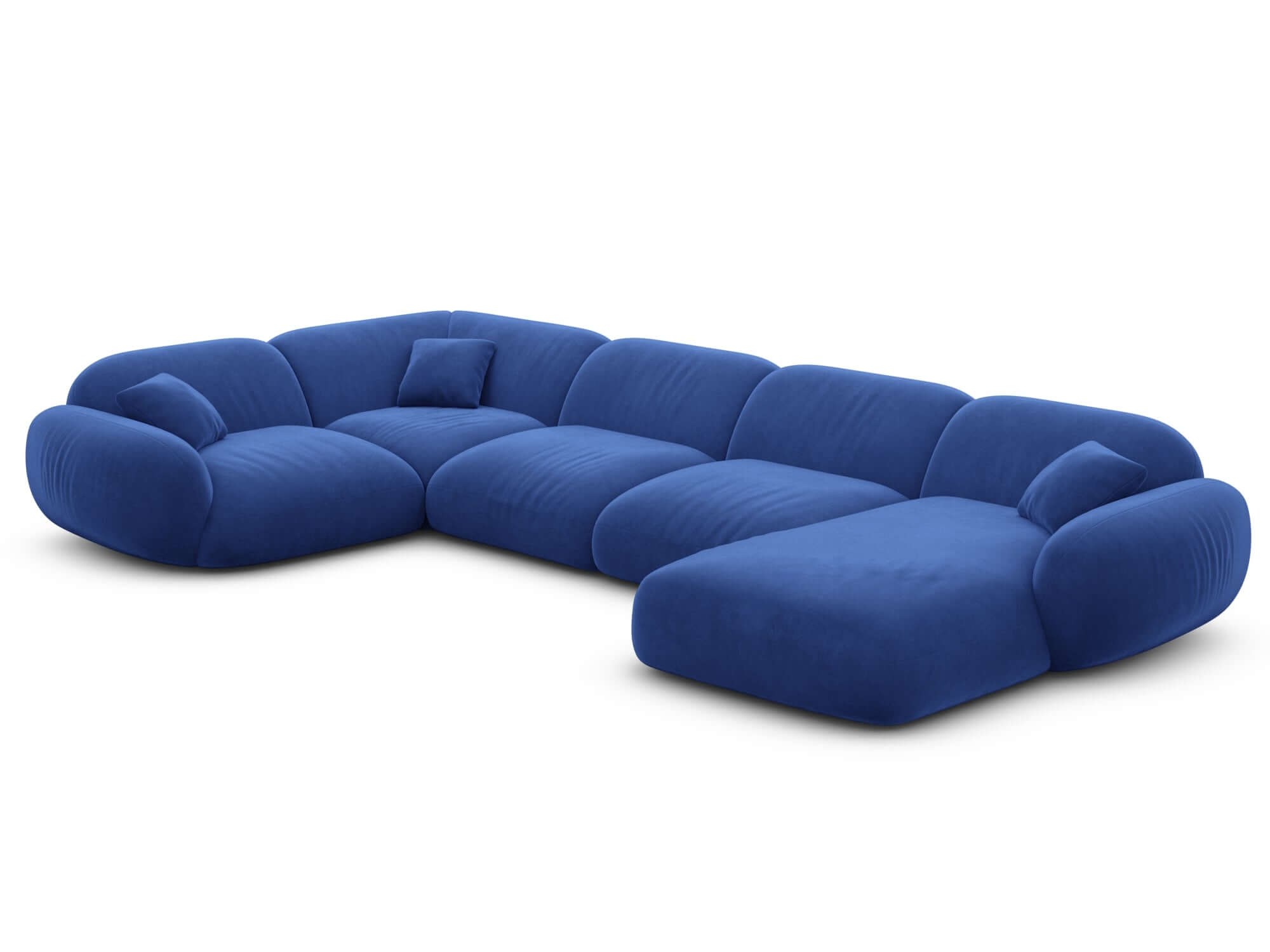 XL Stoff Wohnlandschaft Alcazar dunkelblau