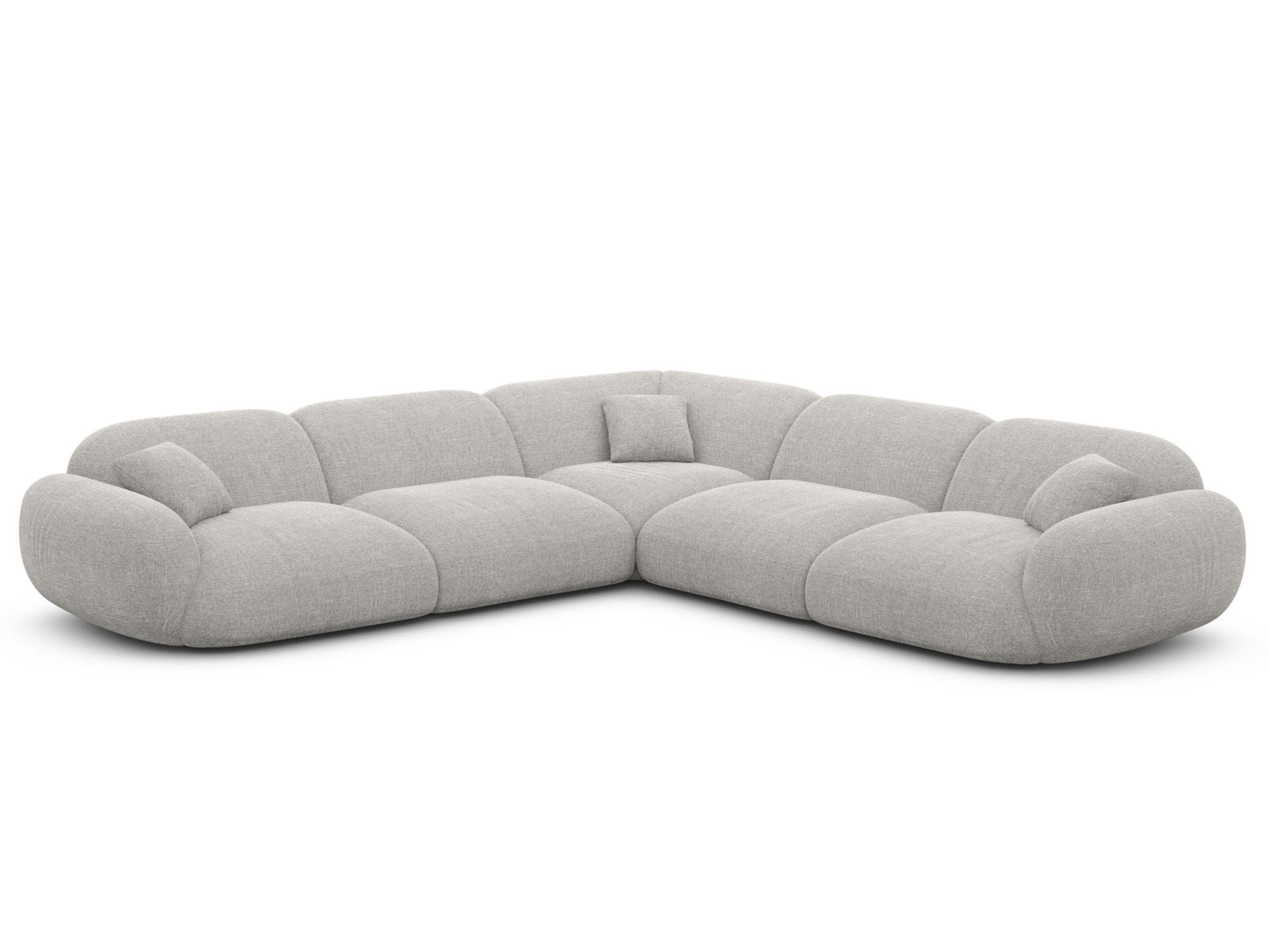 Ecksofa Alcazar L-Form aus Stoff Hellgrau