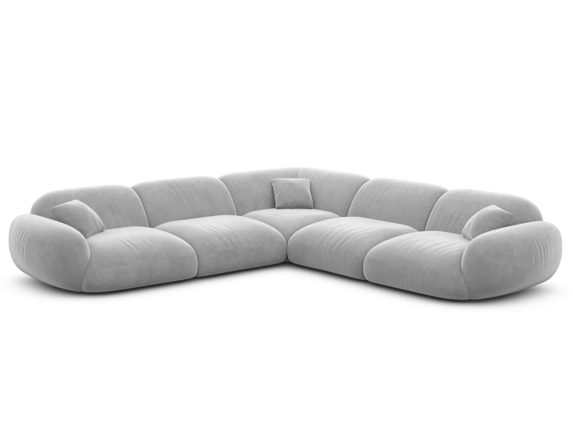Ecksofa Alcazar L Form aus Stoff hellgrau