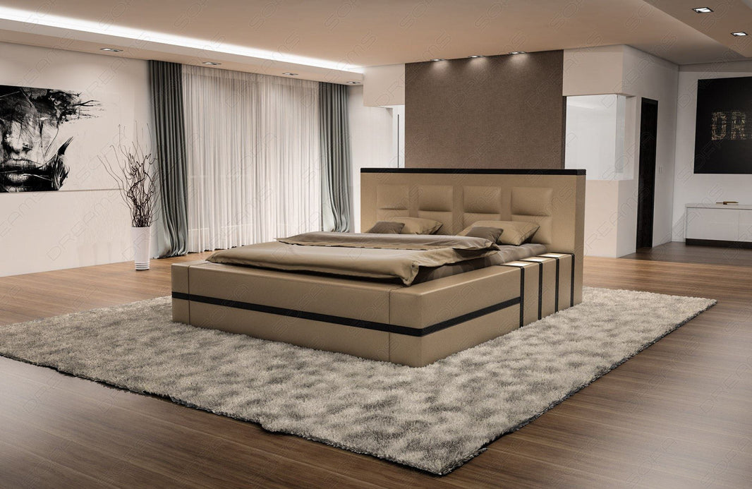 Wasserbett Asti mit LED und hohem Polsterkopfteil