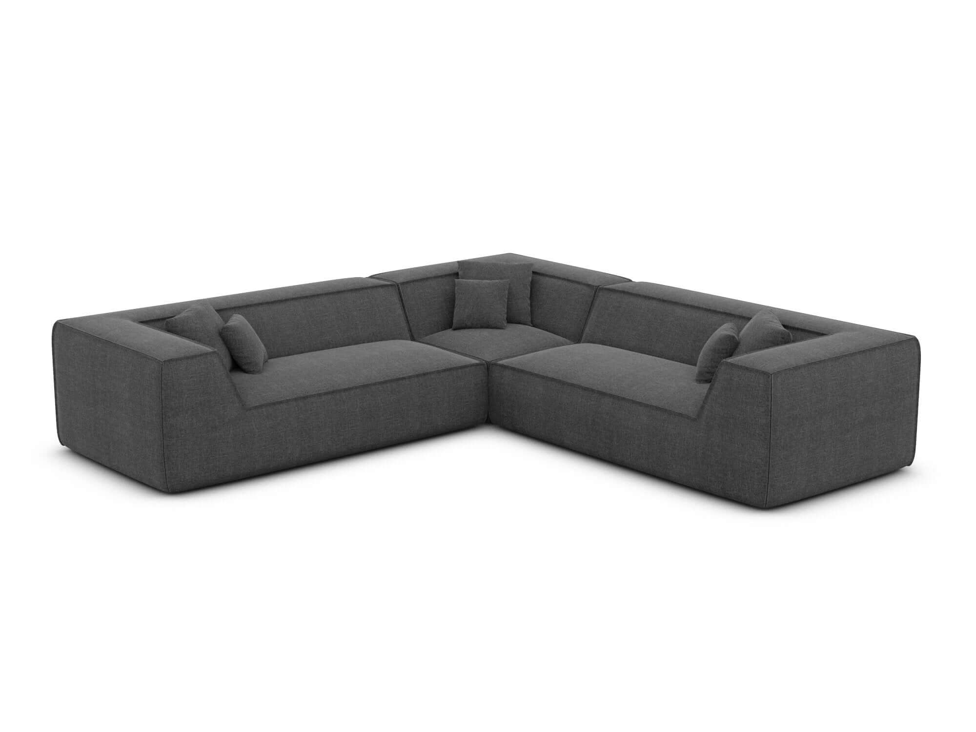 Ecksofa Monterola L-Form aus Stoff Anthrazit