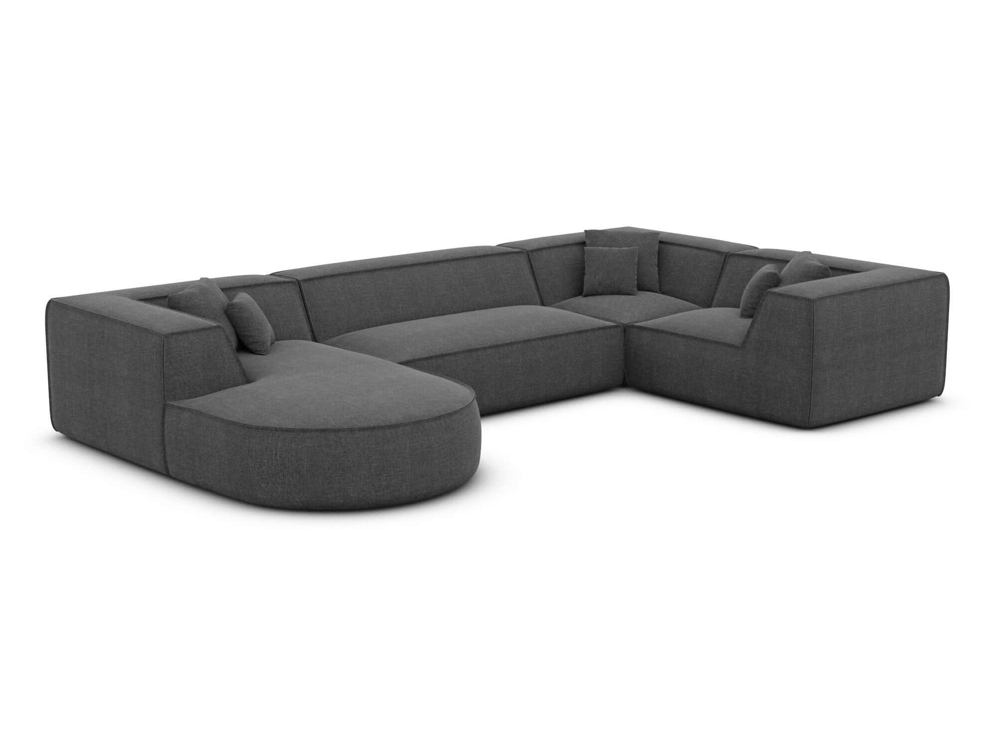Wohnlandschaft Monterola XL U-Form in Stoff Anthrazit