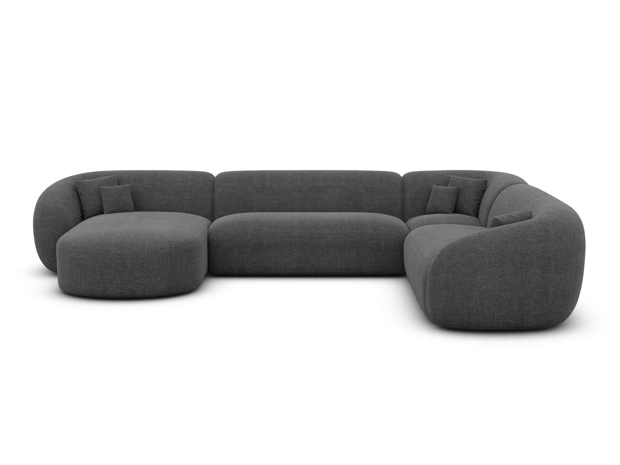XXL Wohnlandschaft Sorelia U-Form aus Stoff Anthrazit