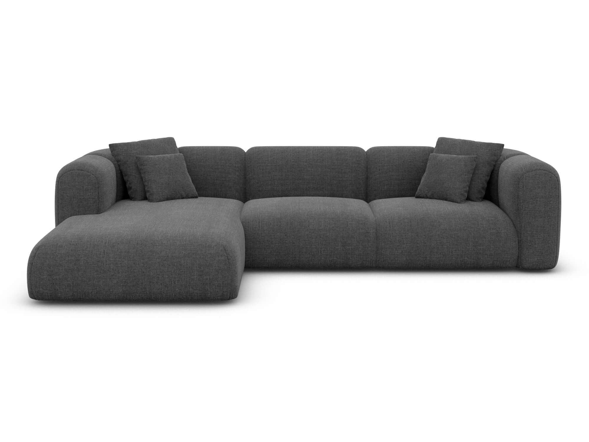 Ecksofa Venturia L-Form aus Stoff Anthrazit