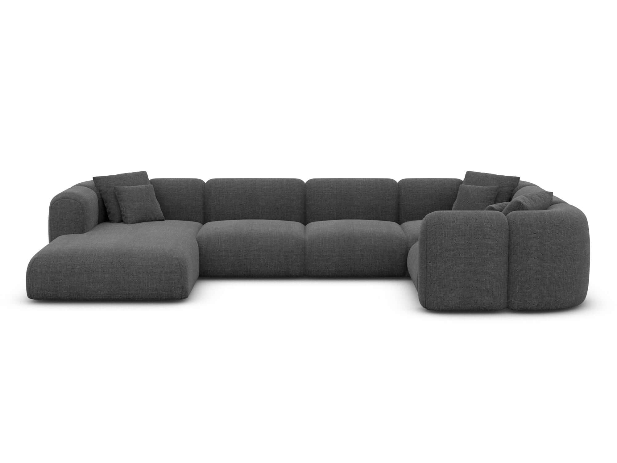 XL Wohnlandschaft Venturia U-Form aus Stoff Anthrazit