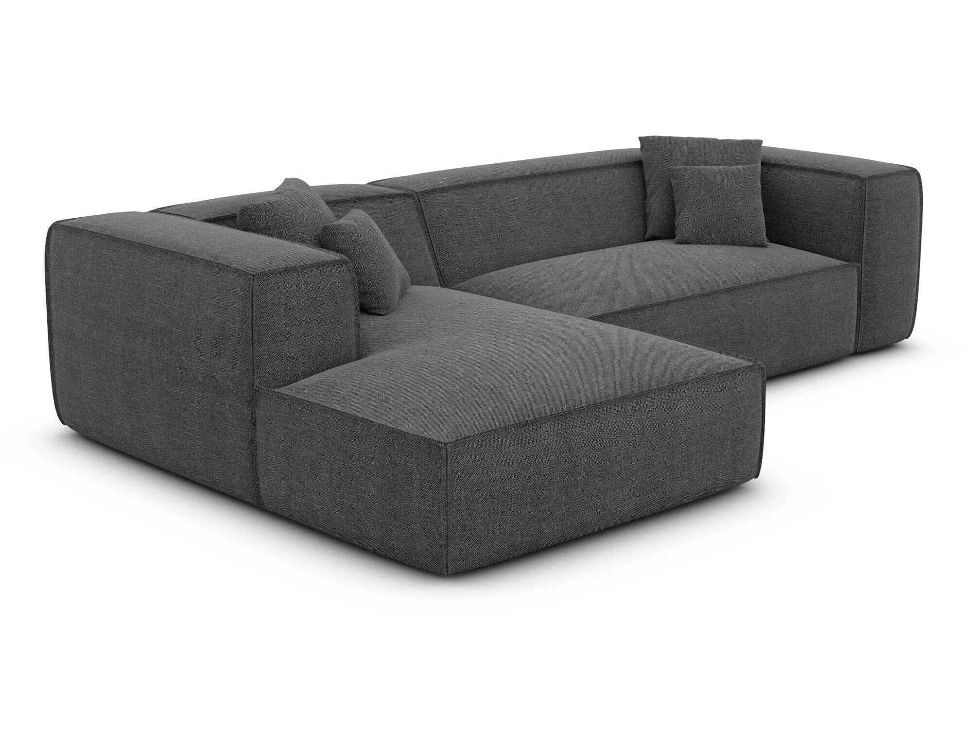 Ecksofa Liranda L-Form aus Stoff Anthrazit