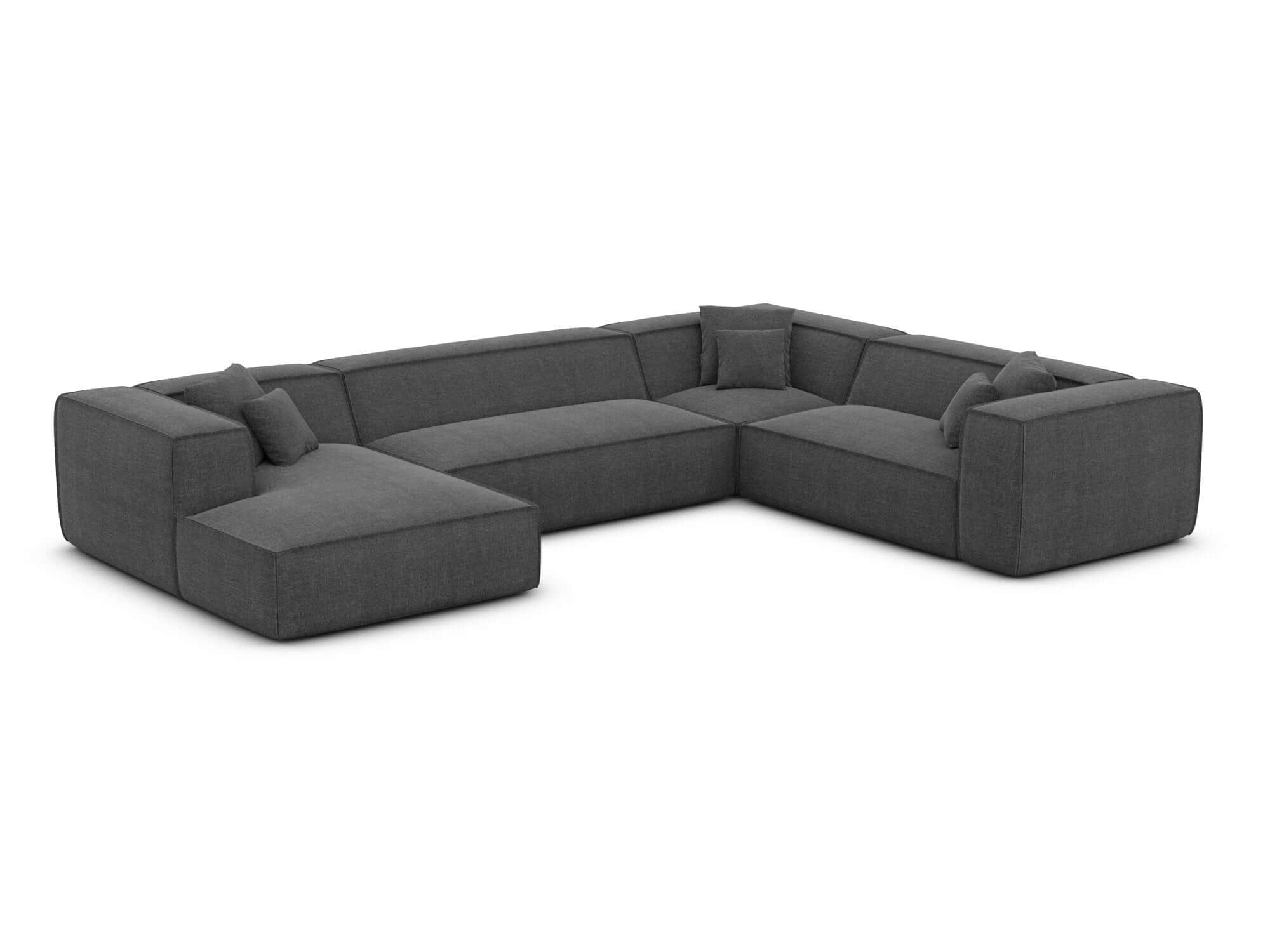 Wohnlandschaft Liranda XXL U-Form in Stoff Anthrazit