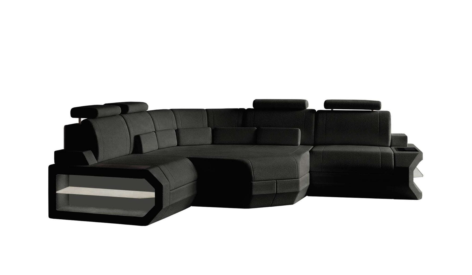 Mini Ecksofa Asti L Form Stoffsofa Schwarz