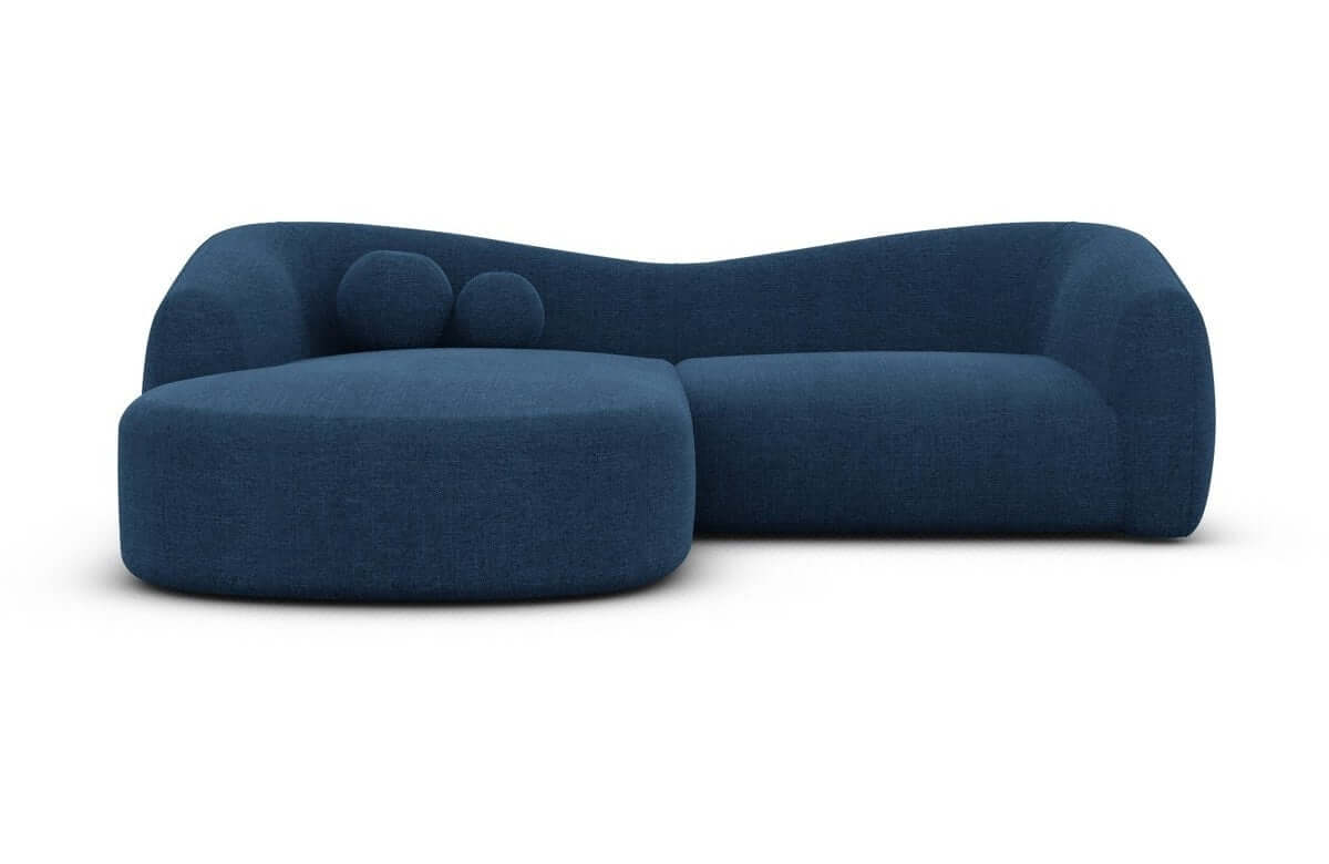 Ecksofa Murcia L-Form aus Stoff Blau