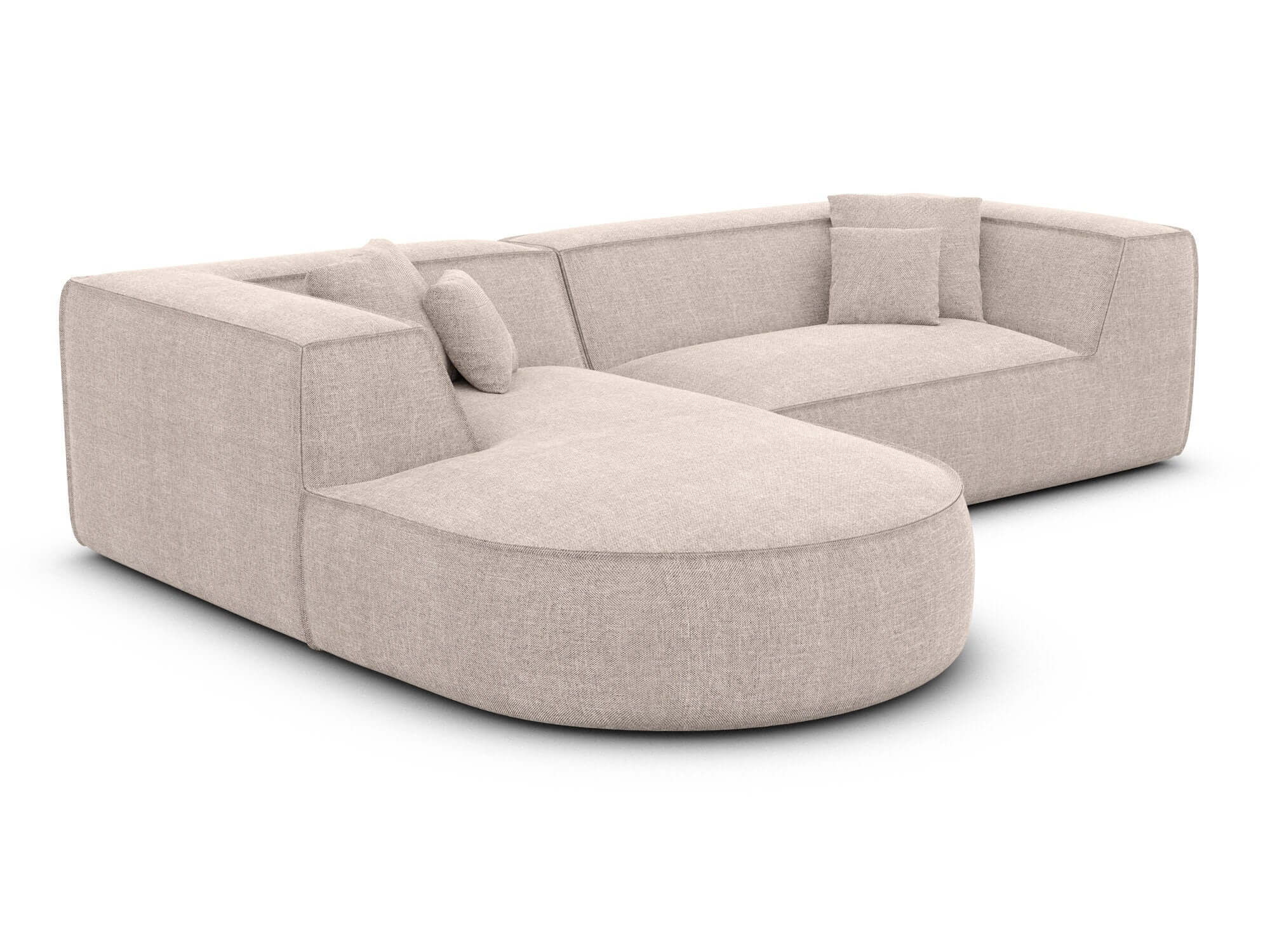 Stoff Ecksofa Monterola L-Form Beige