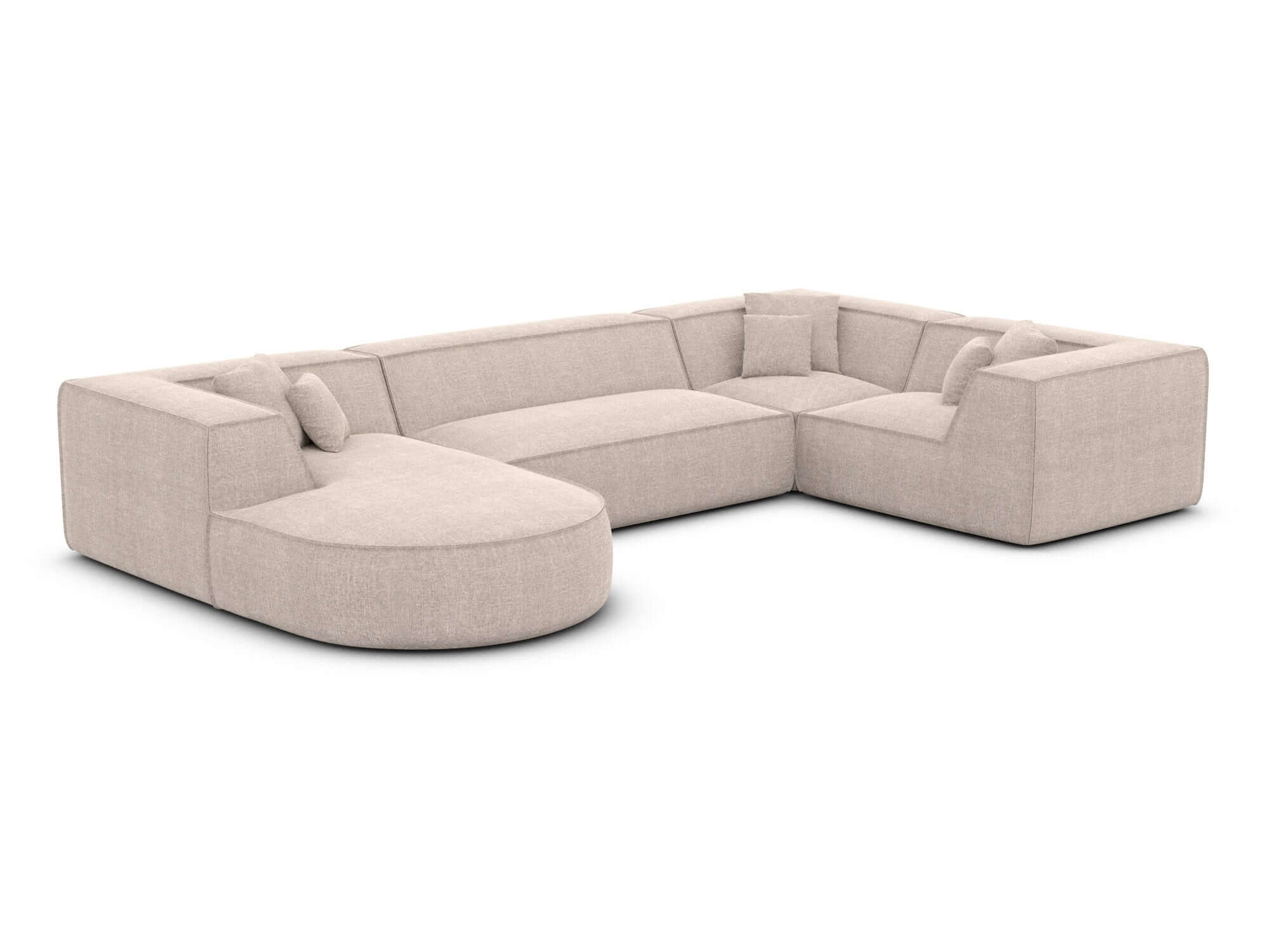 Wohnlandschaft Monterola XL U-Form in Stoff Beige