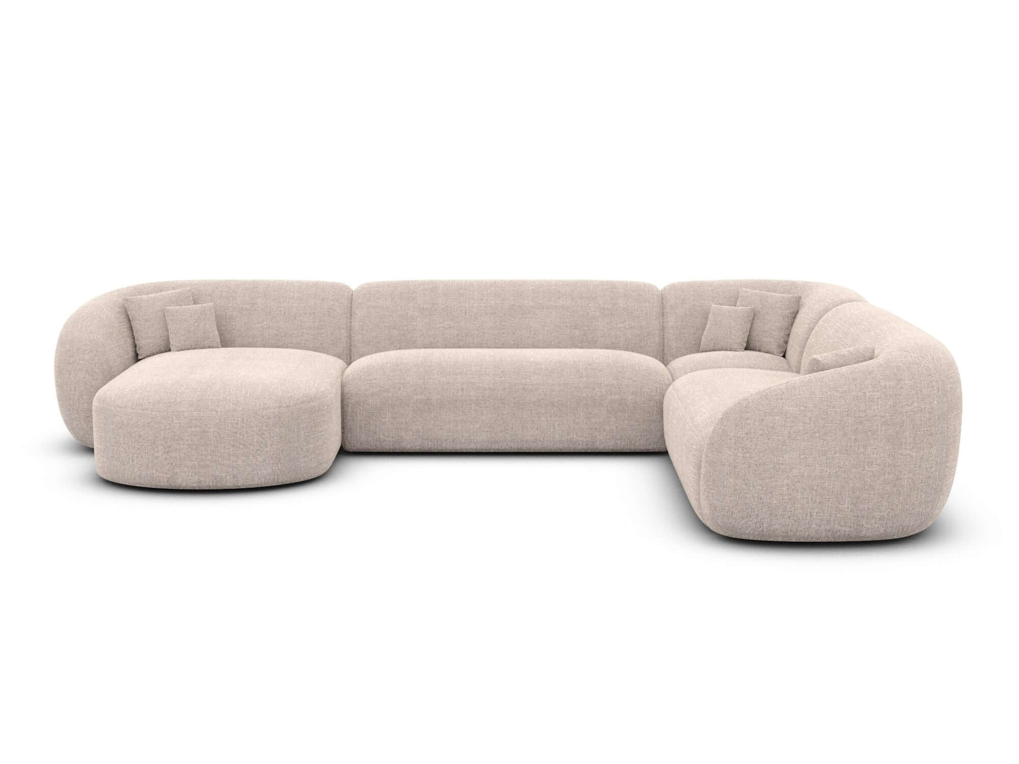 XXL Wohnlandschaft Sorelia U-Form aus Stoff Beige