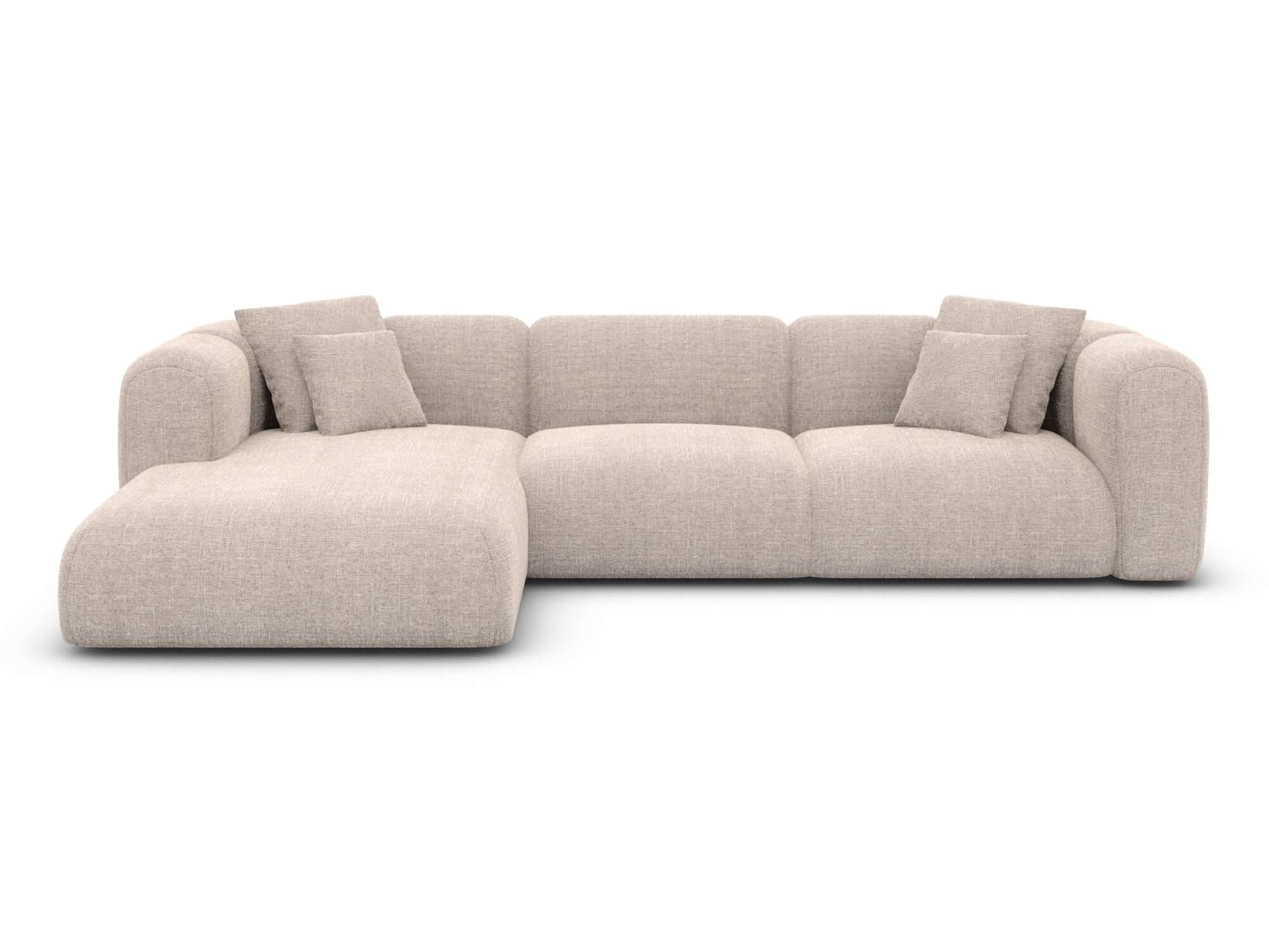 Ecksofa Venturia L-Form aus Stoff Beige