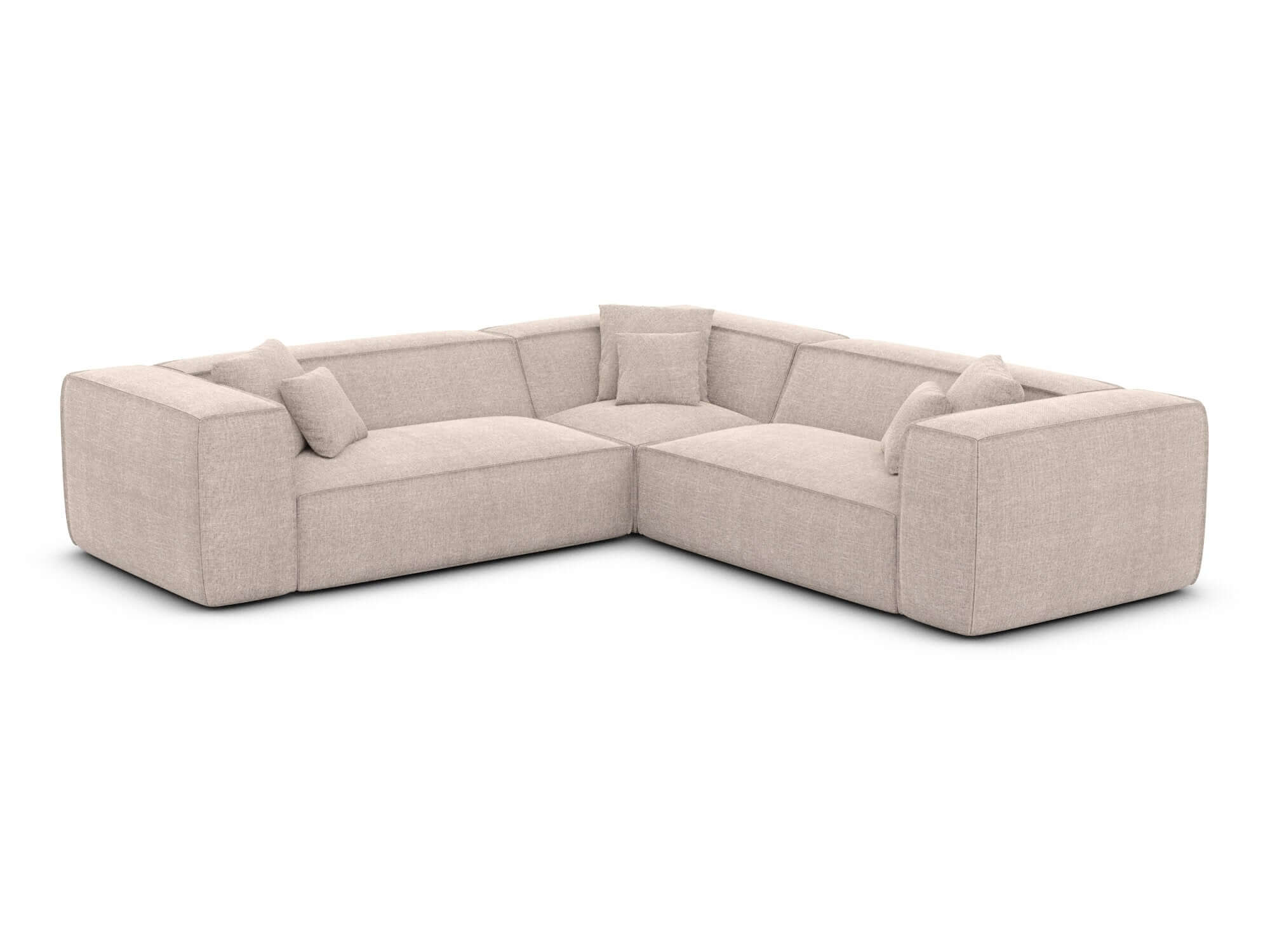 Stoff Ecksofa Liranda L Form beige