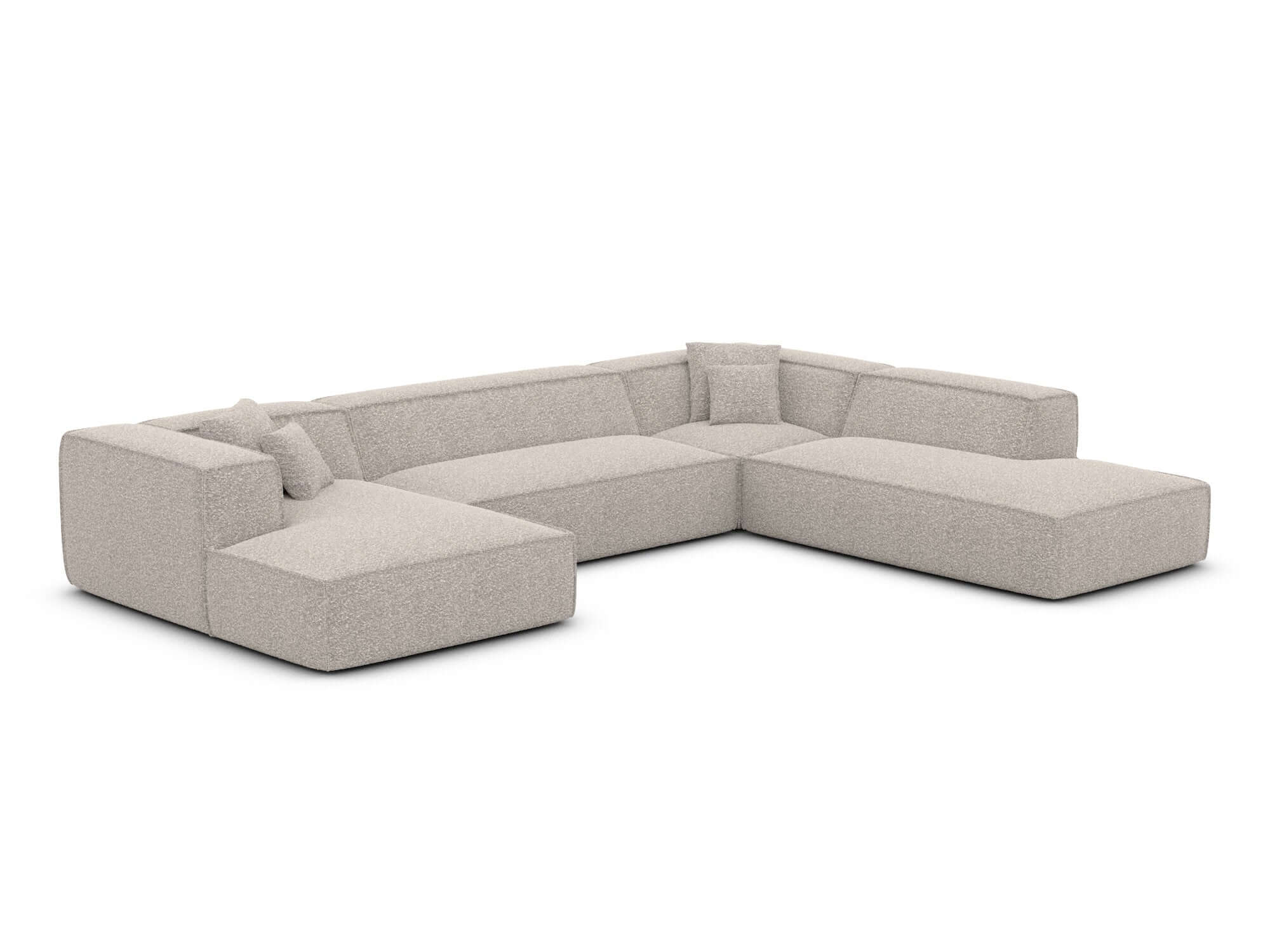 Wohnlandschaft Liranda Lounge U-Form aus Stoff Beige