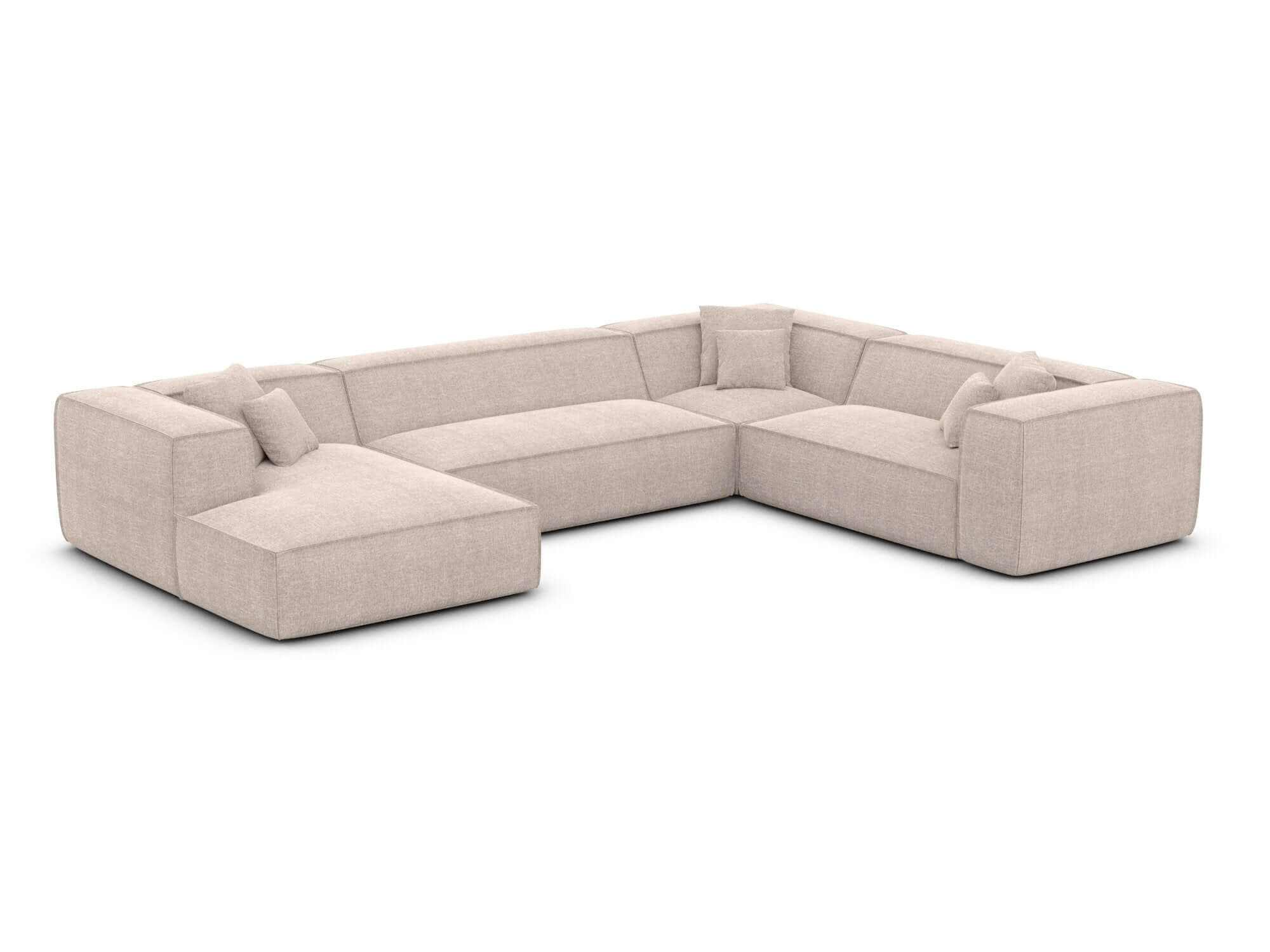 Wohnlandschaft Liranda XXL U-Form in Stoff Beige