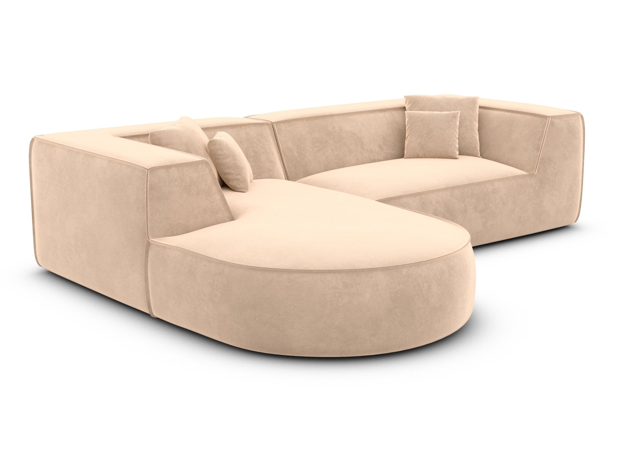 Polster Ecksofa Monterola L-Form kurz Beige