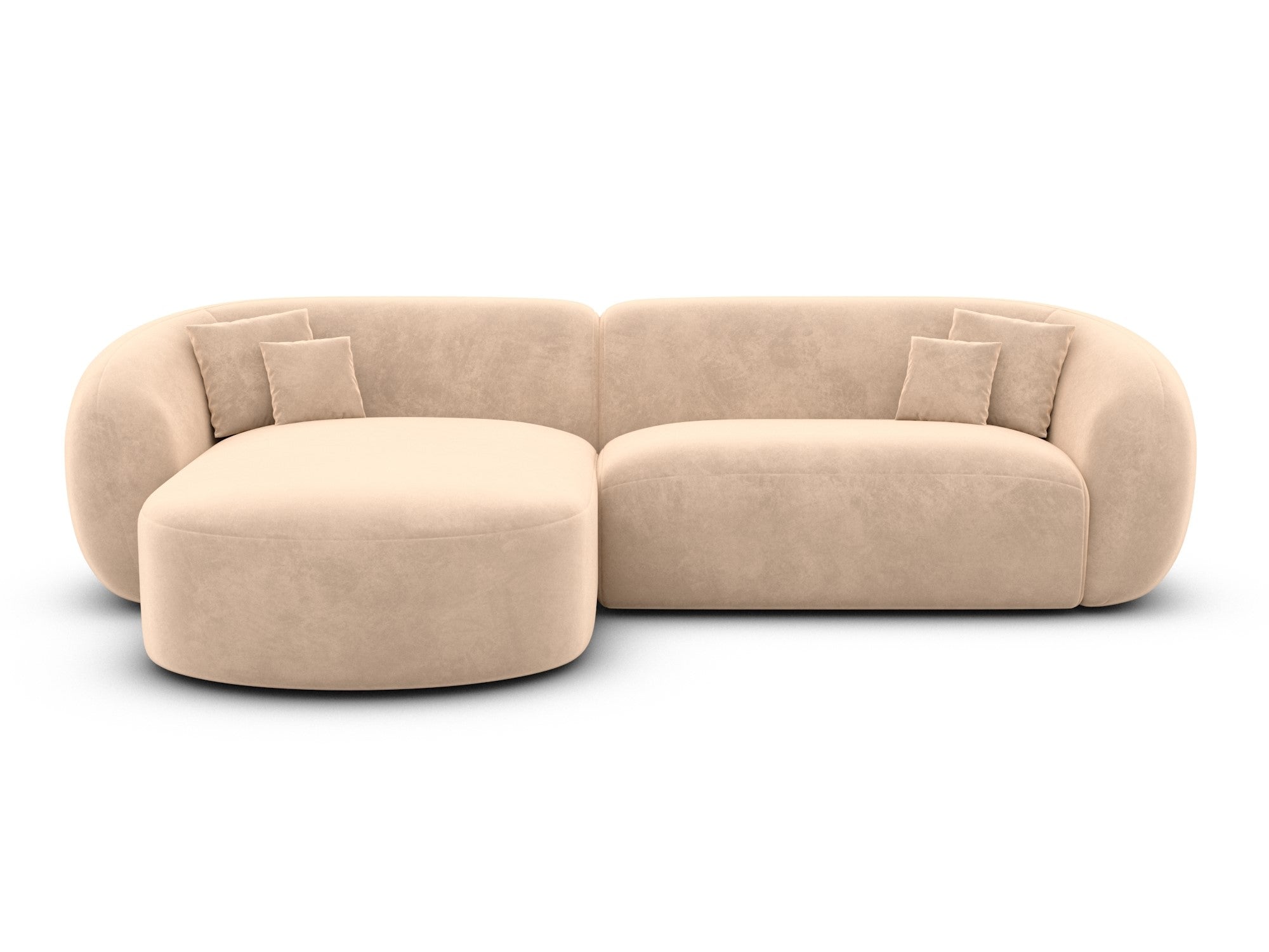 Polster Ecksofa Sorelia L Form kurz Beige
