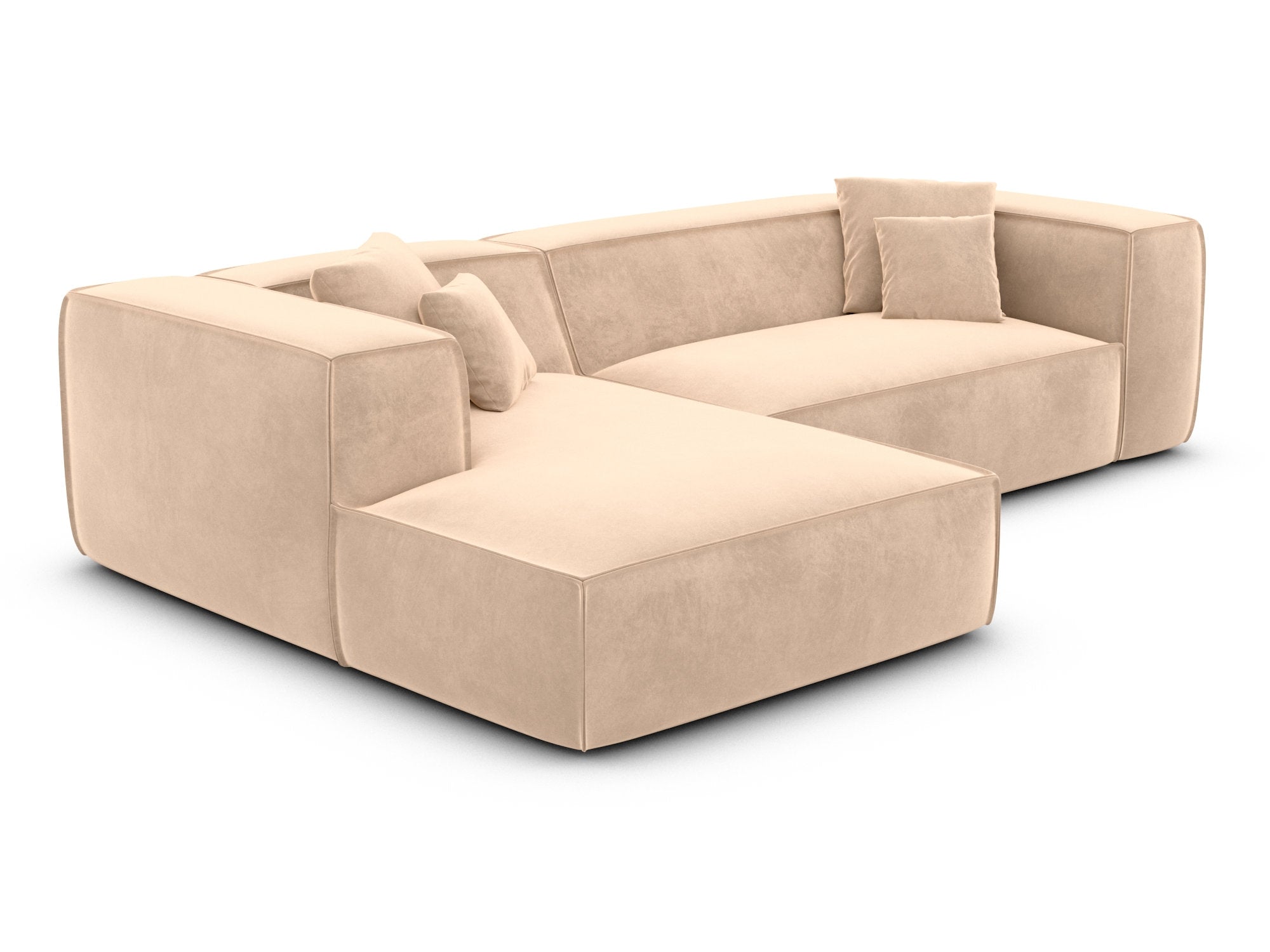 Polster Ecksofa Liranda L-Form kurz Beige