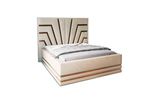 Wasserbett Cecina mit Zierleisten in Gold oder Silber Beige-Gold